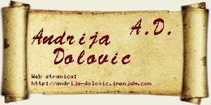 Andrija Dolović vizit kartica